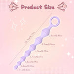 Silicone Butt Plug For Massage Of The Prostate Anal Plugs For G-Spot Sex Toys For Couples Adult Anal Beads Products With 7 Balls (Purple)
