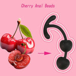 Silicone Anal Beads Built-In 2 Roller Ball Anal Plug Cherry Butt Plug With Long Handle Anal Sex Toy For Men Women Anal Sex