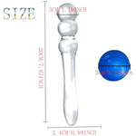 Realistic G-Spot Double Ended Dildo, Glass Anal Butt Plug Sex Toys Smooth Anal Plug Adult Toys Anal Trainer Buttplug With Round Ball Tapered Head Massager Sex Toy For Men Women Masturbation