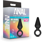 Anal Adventures Platinum Ultrasilk Silicone Retrieval Ring - Small Beginners Training 3 Inch Butt Plug Adult Toy - Latex And Phthalate Free - Sex Toys For Women Men Couples - Black