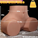 33Lb Life Size Sex Doll Big Ass Male Masturbator Fake Pussy, Soft Female Sex Doll Big Butt Realistic Pussy Ass Male Stroker With 2 Hole Deeper Vagina & Tight Anal, Adult Sex Toy For Men Masturbation