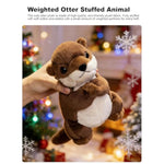 Cute Weighted Otter Stuffed Animal, 7.5" Adorable River Otter Plush Standing Prayer Toy Fluffy Soft Kawaii Plushy Home Decor Birthday Gift For Boys Girls Kids Teens Adults (Brown, 19Cm)