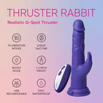 Thrust Rabbit Collection Thrusting Dildo - Realistic Adult Sex Toys & Games, Thrusting Vibrator With Remote, Liquisilk Silicone, 3 Speeds, 10 Modes, Waterproof, Harness-Compatible