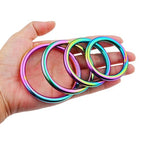 Rainbow Metal Cock Ring, 4 Sizes (Medium)