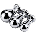 Stainless Steel Big Anal Plug Bulb Shape Jewelry Butt Plug Trainer Set Anal Massager Sex Toy For Men Women Prostate Massage(M)