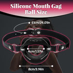 Adjustable Silicone Ball Gag for BDSM Bondage and Adult Play - Black