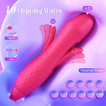 Sucking Vibrator Rose Sex Toy, Flapping Dildo for G-spot Pleasure