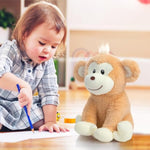 Plush Monkey Stuffed Animal Cute Monkey Toys Birthday Gifts For Kids 13 Inch Tan