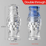 Two-Sides Open Hollow Soft Male Masturbator Cup, Manual Reusable Handheld Male Masturbator With Lifelike Textured Sex Toy For Adult Man - Blue