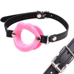 Open Mouth Gag,Female Sex Toy Mouth Gag Sm Bondage Open Gag Adjustable Strap Mouth Gags Bondage Toys Opening Gag Sexy Gag Bondage Leather Strap Lips Ring Open Gag For Men Women(Pink)
