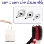 Anal Plug With Fox Tail For Cosplay Jewelry Anal Trainer Kit For Adult 3Pcs Replaceable Stainless Steel Anal Plugs For Beginners Couple Women Men (Black)