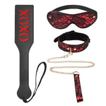 Lace Collar With Lead Set, Blindfold And Xoxo Spanking Paddle, For Adults Bdsm Restraint Sex Play Toys