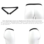 Adjustable All-Round Elastic Chastity Belt, Men'S Bdsm Bondage Set, Pu Non-Slip Elastic Belt + Penis Cage Accessories, V-Shaped Widened Design Anti-Exposure, Suitable For Gay/Sm (Black, Pu-3)