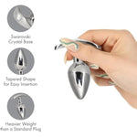 Sneaky Stainless-Steel Plug, T-Bar Base With Swarovski Crystal, Seamless And Sleek Design, Body-Safe And Easy To Clean, Comes With Bonus Powerbullet