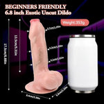 Uncut Dildo Super Realistic Dildo With Suction Cup, 7Inch Silicone Dildos Fake Penis With Wide Foreskin Anal Plugs For Beginners Men And Women G Spot