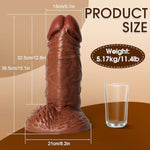 15.1 Inch Huge Thick Dildo Realistic,5.1 Inch Diameter Extra Wide Fat Massive Dildo With Suction Cup,Super Large Brown Adult Sex Toys For Women Men Couples Games