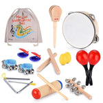Musical Instruments Set Of 16 Pcs - Toddler Educational & Musical Percussion For Kids - With Tambourine, Maracas & Castanets & More To Fine Motor Skills - 3+ Years Olds