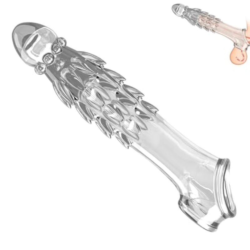Reusable Penis Sleeve Cock Ring Penis Extender Enlarger Stronger Erection Enhancement Adult Sex Toys For For Men Delay Ejaculation