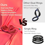 Vibrating Cock Ring With Rose Clitoral Stimulator Testicle Massager, Pleasure Penis Ring Vibrator Couples Adult Sex Toys For Men Women, 9 Vibrations Male Couple Sex Toy For Men Sex