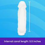 Mega Mighty Realistic Penis Sleeve | Penis Extender With Cock Ring Adult Toys | Male Sex Toy Adds 1 Extra Inch | Cock Sleeve Enhancer For Men | Silicone Dildo For Couples | Clear