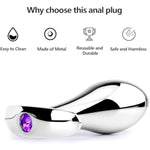Anal Plug 3Pcs Anal Toys With Luxurious Diamonds Anal Trainer Metal Butt Plug Prostate Massage Sex Toys For Couple, Adult Sex Toys & Games (Silver)