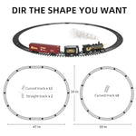 Steam Train Toy Set For Boys 3 4 5 6 7 Years, With Sounds & Light, Electric Classical Engine Locomotive For Kids, Rechargeable Model Train Kit For Christmas Tree, Cargo Car Railway Tracks