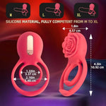 Vibrating Penis Ring Adult Male Sex Toys, Silicone Rose Penis Ring, Male Endurance Training & Female Clitoral Stimulation, 7 Patterns Adult Sex Stimulation Cock Ring Vibrator, Couple'S Play Vibrator
