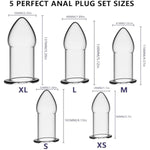 Anal Plug Set 5 Pcs Soft Silicone Butt Plugs Hollow Anal Dilator Adult Anal Trainer Anales Sex Toys Bondage Kit For Men Women Couples (White)