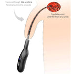 5.9" Male Vibrating Urethral Sounds Silicone Catheter Stretching Vibrator With 10 Vibration Modes Horse Eye Stimulation Stretcher Rods Penis Plug For Men Masturbation Glans Training (Beads)