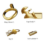 Gold Chastity Cage With Anti-Slip Belt, Waterproof Design, Penis Cage Set With Privacy Cylinder And Key, Hollow Breathable Chastity Device Sex Sm Bondage Toys