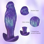 Super Vibrating Butt Plug, 4.9 in Purple Anal Vibrator with Remote Control, 10 Vibration Modes,Silicone Vibrating Anal Plug Realistic Dildo Adult Sex Toys for Men Women
