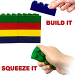 Building Block Stress Relief Toys For Kids, Set Of 12, Stacking Construction Foam Squeeze Toys In 4 Vibrant Colors, Birthday Party Favors, Goodie Bag Fillers Office Gifts Sensory Fidget