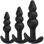 Anal Plugs Silicone Butt Plugs Anal Beads Anal Adult Sex Toys & Games Anal Training Kit With Curved Base & Slender Waist G Spot Anal Prostate Stimulator For Comfortable Long-Term Wear (Black)