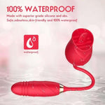 Flower Sex Toy Dildo Vibrator-2In1, Sex Stimulator For Women With 10 Tongue Licking & 10 Thrusting Dildo G Spot Vibrators, Adult Games Clitoral Nipple Licker For Woman Man, Couples Pleasure (Red)