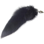 Multi-Function Fox Tail Anal Plug With Stylish Keychain Attachment (Black, Small Plug)
