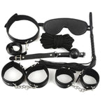 10 Pcs Sex Bondage Sm Restraints Kits Fetish Handcuffs Ankle Cuff Collar Blindfold Whip Rope Nipple Clamps Paddle Anal Toys,Bondage For Sex 10 Pcs Sm Leather Bondage Sets Restraint Kits For Women