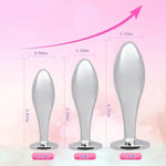 Sex Toys Anal Butt Plug, 3Pcs Adlut Toys Safety Metal Butt Plug Sexy Toy With Crystal Diamond Anal Toy For Men Women Anal Trainer Beginner (Green)