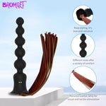 Rose Bottom Sex Toys For Anal, Adult Anal Plug With Sm Tail, G-Spot And Prostate Vibrator, Unique Fun Toy For Couple. 2 Motors Sm Anal Plug With Tail