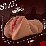 Male Masturbators 2 In 1 Pocket Pussy, Realistic Labia Brown Men Masturbator With 3D Textured Deep Vagina And Tight Anus, Portable Blowjob Male Stroker Adult Sex Toys For Men Masturbation