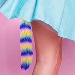 Anal Plug Mixed-Color Fox Tail 15.74-Inch-Long Sexual Anus Tail Black Butt Plug Cosplay Game Sex Toy For Women Men