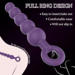 8'' Long Anal Beads Butt Plug Anus Trainer with Pull Ring & 5 Gradual Knots