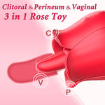 Rose Toy Vibrator For Women, Tongue Licking Mini Clitoral Vibrator Stimulator With 9 Vibrating Pleasure For Clitoris & Nipple Stimulation, Adult Sex Toys & Games For Women Couples