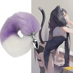 Anal Toys Butt Plug Anal Sex Toys - Anal Plug Fox Tail Adult Toys, Stainless Steel But Plug Butt Toys Sex Toys For Women Cosplay Adult Couples(Purple + White)