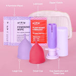 2 Menstrual Cups and Applicator Bundle - No Metals or Toxins - 100% Medical-Grade Silicone - Softest Reusable Period Cup - Inserts Like a Tampon - Capacity of 4 and 6 Tampons
