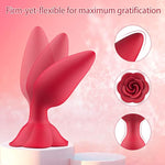 Rose Anal Plug Silicone Butt Plug For Women Pleasure, Beginner Anal Toys Training Butt Plug Anal Flower Sex Toys Cute Butt Plug Starter Kit Anal Sex Toy For Her (Red)