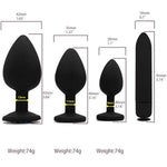 Vibrating Anal Plug, 4Pcs Anal Sex Toys Soft Silicone Massager Trainer Kit Anales Plug Toys For Beginners (4Pcs Black)