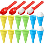 16 Pcs Plastic Ice Cream Cones Cups Ice Cream Scoop Set Snow Toys For Kids Children Outdoor Indoor Winter Play Toys For Girls Boys