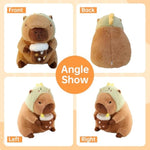 Capybara Stuffed Animal, Cute Kawaii Sfuffy Capybara Plush Toys With Hat, Super Soft Small Stuffed Animals Peluche Capibara Toy For Cuddling Boys Girls Kids Birthday Christmas 12 Inch