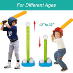 Tball Set For Toddlers With Adjustable Height Tee Ball Stand, Weighted Base And Kids Baseball Bat, Sports Game Toys Christmas Birthday Gift For Boys Girls Ages 3 4 5 (Green)