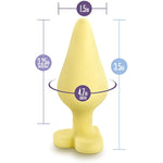 Naughty Candy Heart - Smooth Satin Silicone Heart Shaped Bottom Anal Butt Plug Sex Toy For Men And Women - Yellow